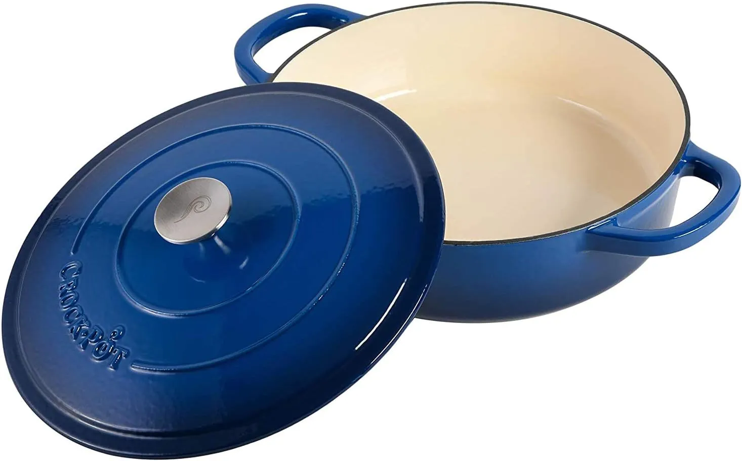 Crock-Pot Crock Pot Artisan Enameled Cast Iron Braiser W/Lid, 5 Quart, Sapphire Blue