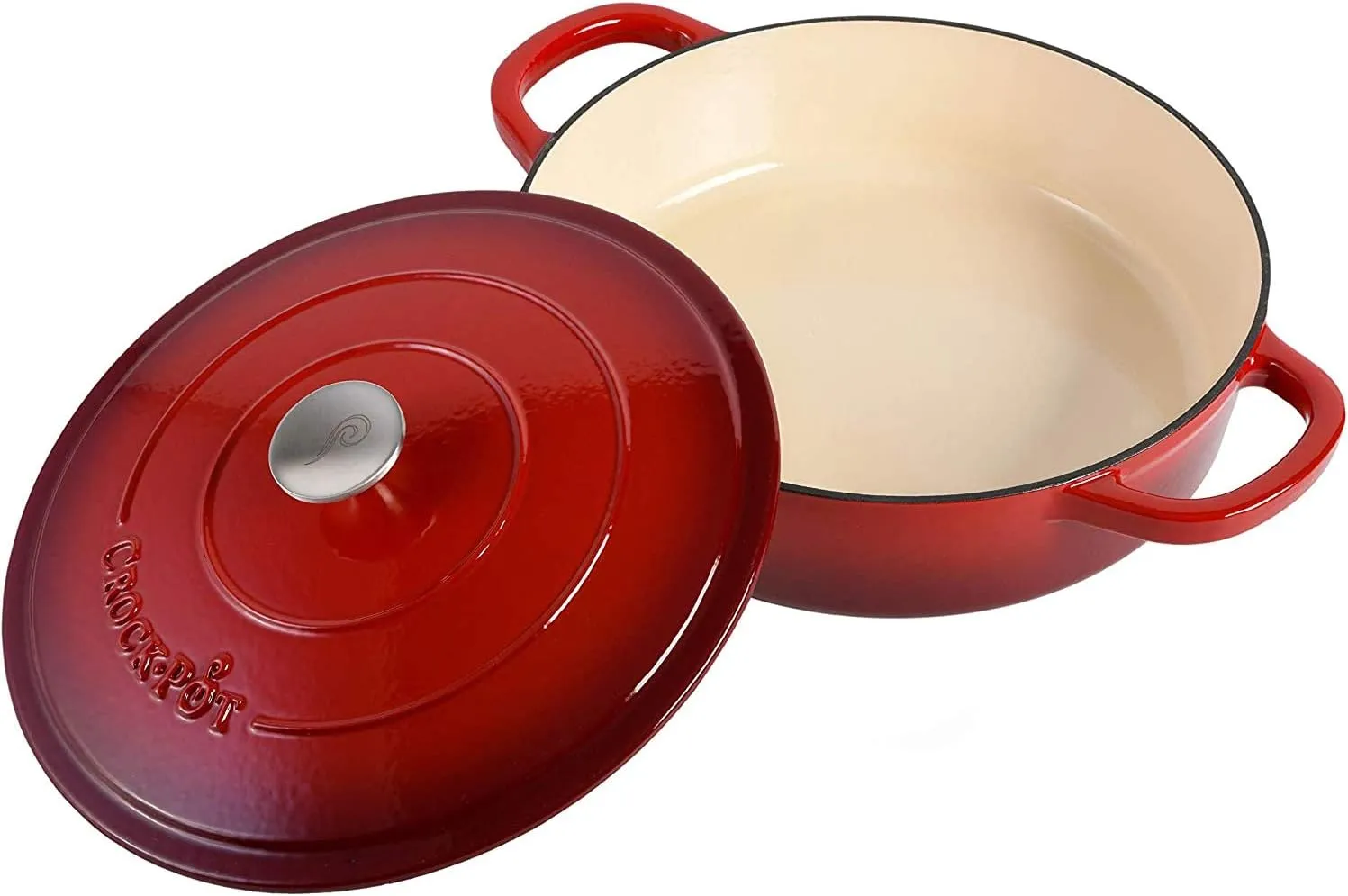 Crock-Pot Crock Pot Artisan Enameled Cast Iron Braiser W/Lid, 5 Quart, Scarlet Red