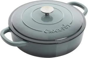 Crock-Pot Crock Pot Artisan Enameled Cast Iron Braiser W/Lid, 5 Quart, Slate Gray