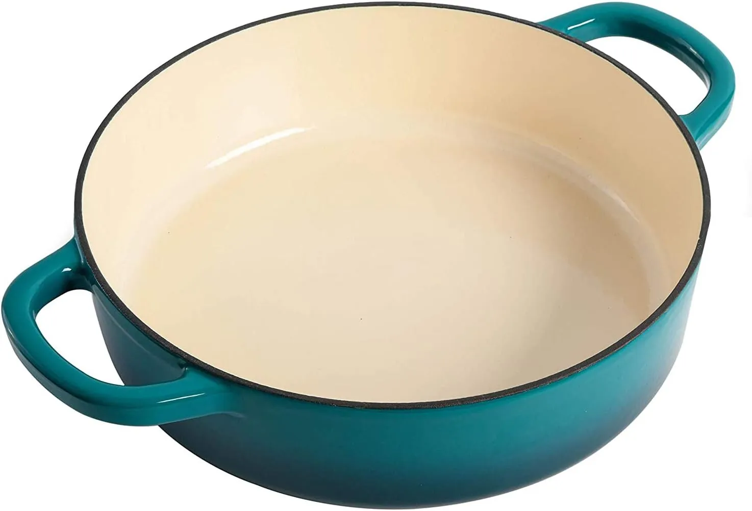 Crock-Pot Crock Pot Artisan Enameled Cast Iron Braiser W/Lid, 5 Quart, Teal Ombre