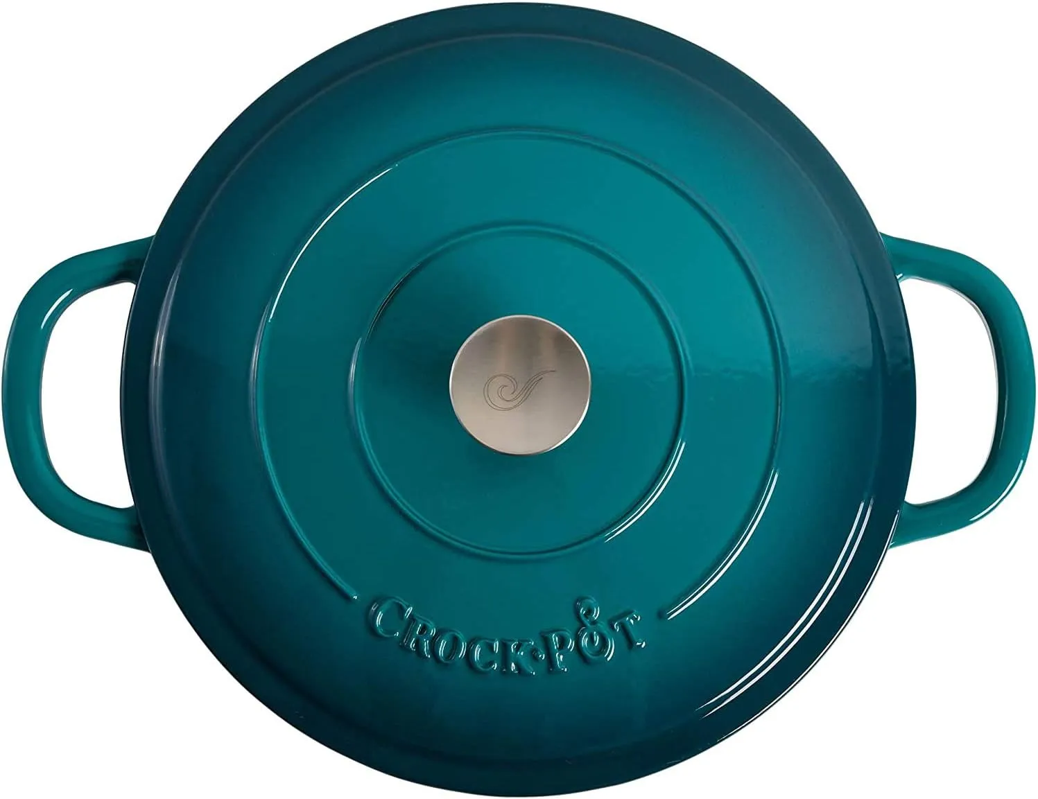 Crock-Pot Crock Pot Artisan Enameled Cast Iron Braiser W/Lid, 5 Quart, Teal Ombre