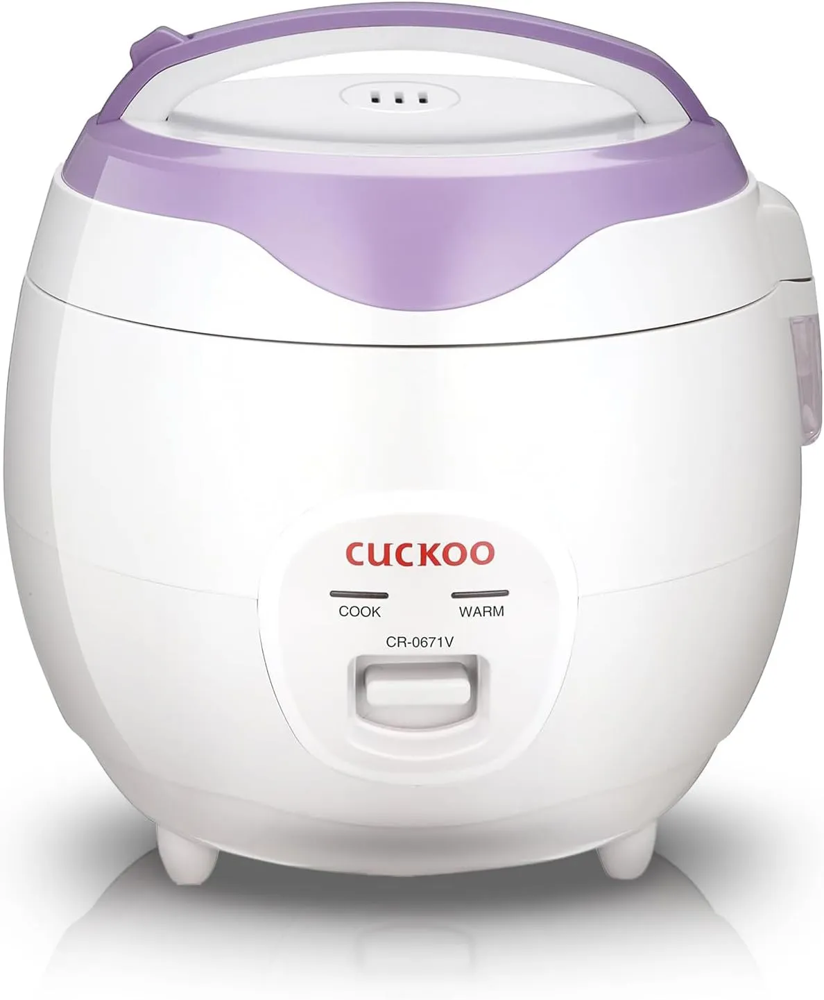 Cuckoo CR-0671V Basic Electric Small Rice Cooker & Warmer, 6 cups, with 3 Heating Areas, Rice Spatula, Drain Dish, Detachable Inner Lid, Rubber Gasket, and Non-Stick Coated Aluminum Inner Pot