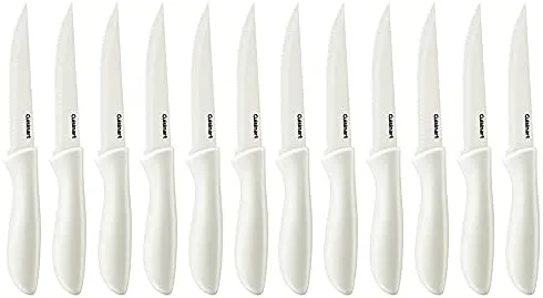 Cuisinart C55-6PCSW Advantage Ceramic Coated Serrated Steak Knife 12 Pieces Set White