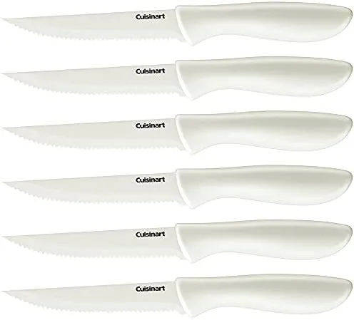 Cuisinart C55-6PCSW Advantage Ceramic Coated Serrated Steak Knife 12 Pieces Set White