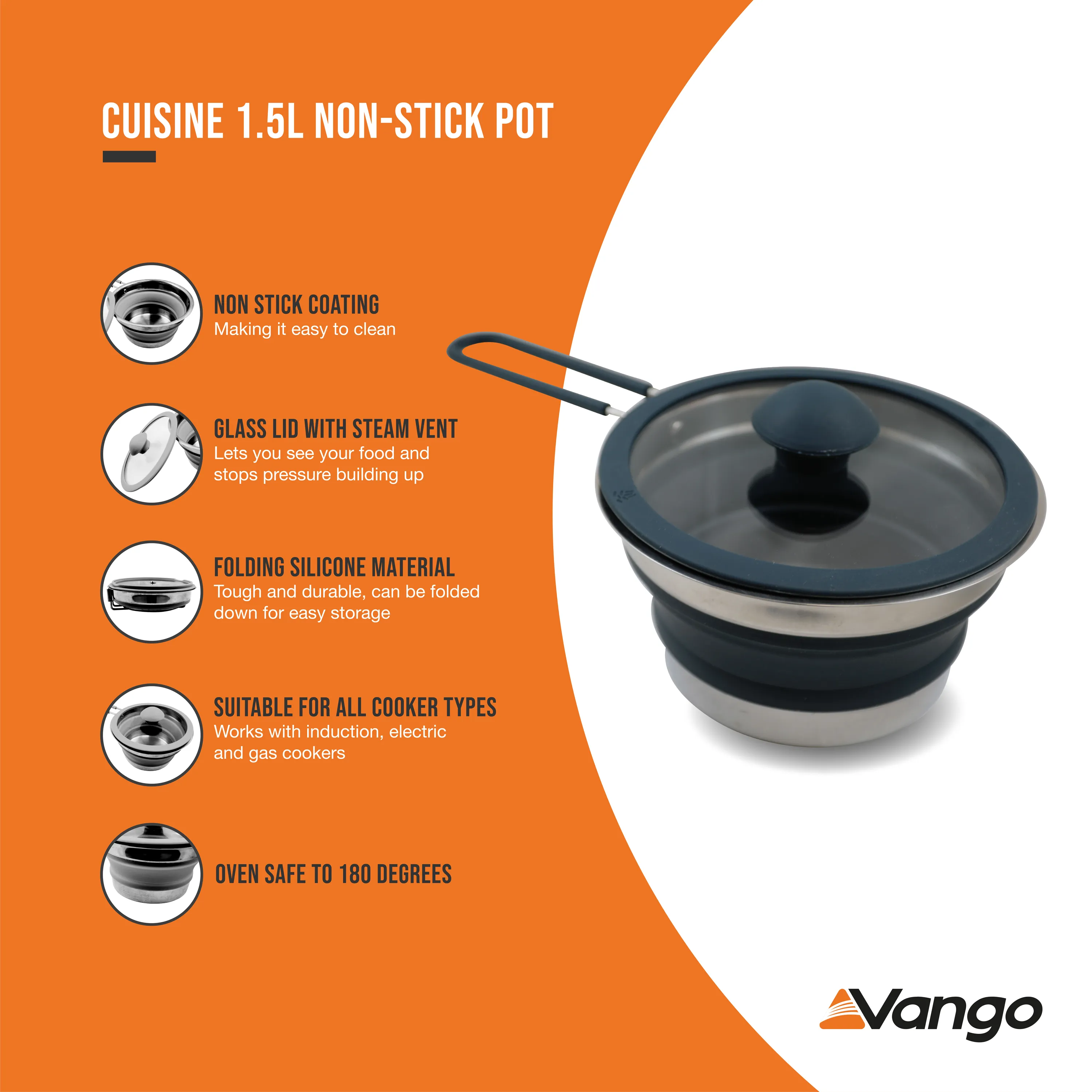 Cuisine 1.5L Non-Stick Pot