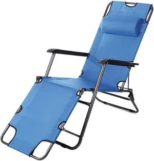 Cyan Folding Chair, Portable Backrest Home Single Recliner, Lunch Break Office Outdoor Camping Chair