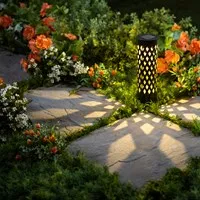 Cylinder Shaped Solar Stake Diamond Path Lighting