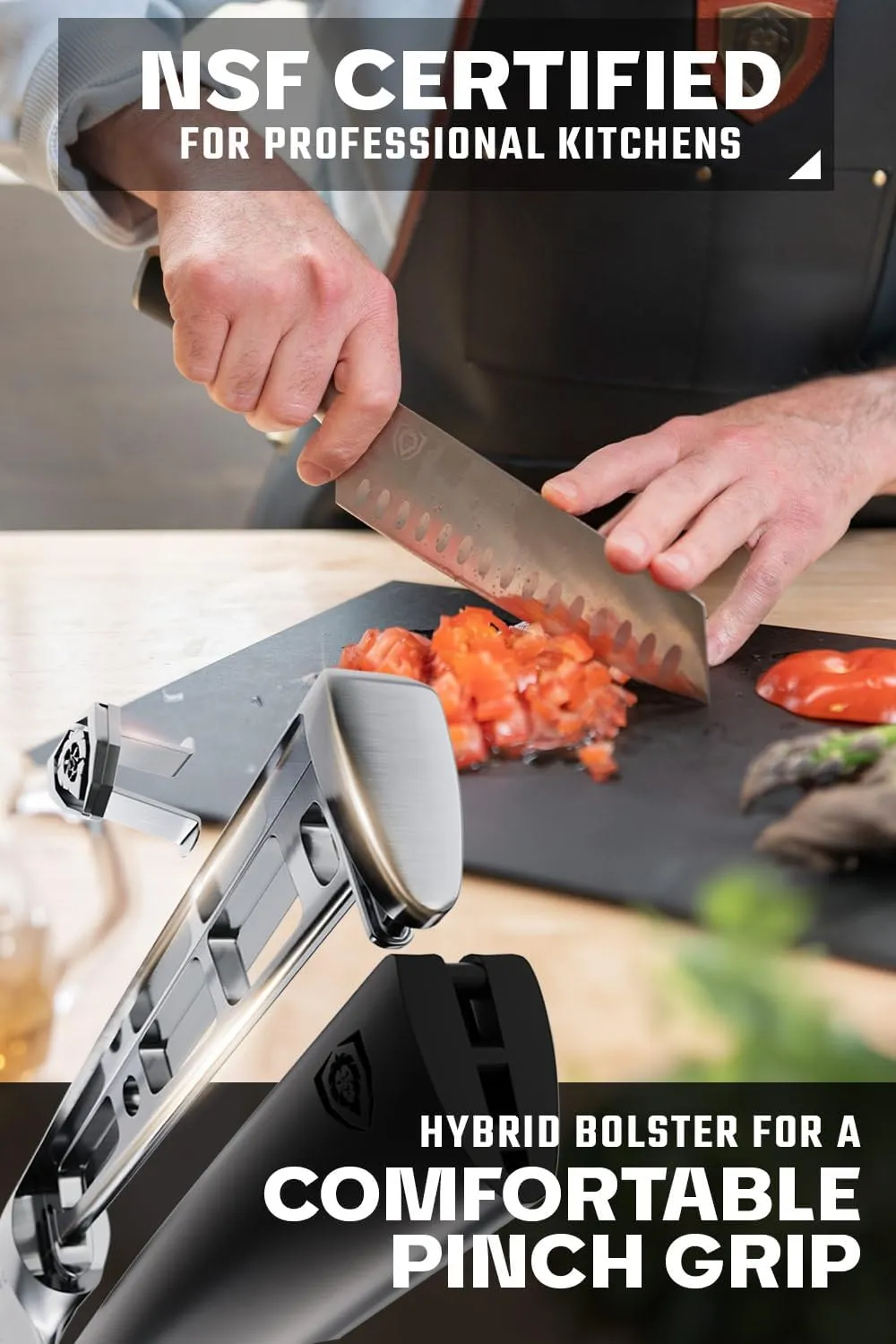 Dalstrong Vanquish Series-24pc Stainless Steel Knife Set with Block & Kitchen Scissors-Forged High Carbon German Steel-Knife Set w/POM Black Handle-NSF Certified-Men's Valentines Gift
