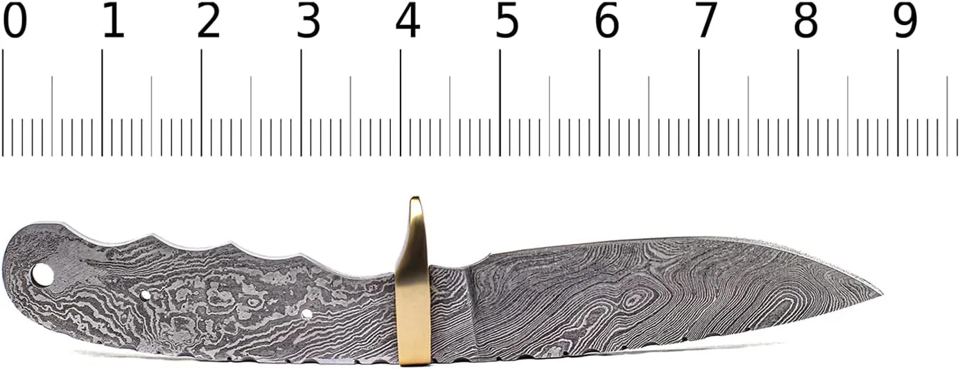 Damascus Hunting Knife Blank | Hand Forged Steel Blank Blade | knife Tang Blank | 9Inch Handmade Camping Knife Making Supplies | HUNT 05