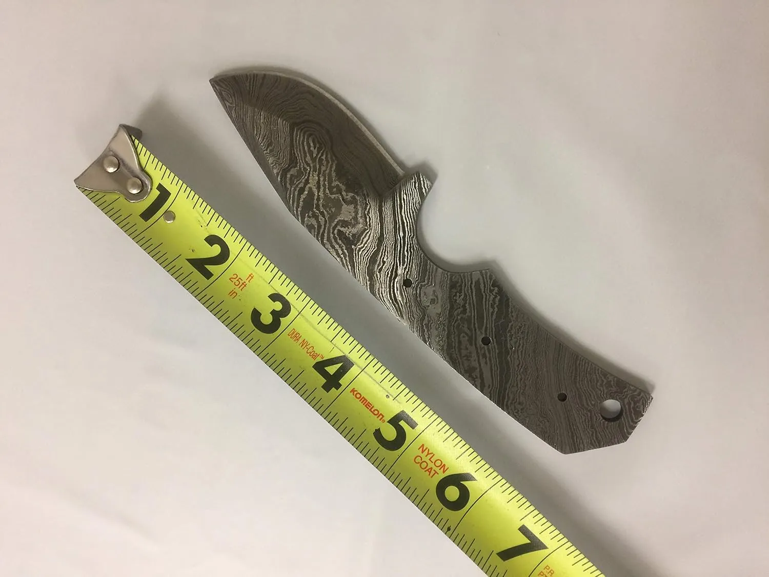 Damascus steel compact blanks blade for knife making, small knive blank blade knife, Hand forged twist patttern Damascus steel blade (7" drop point)