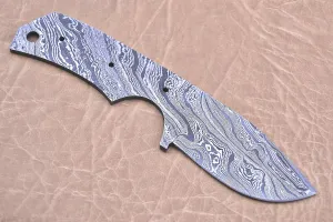 Damascus steel compact blanks blade for knife making, small knive blank blade knife, Hand forged twist patttern Damascus steel blade (7" drop point)