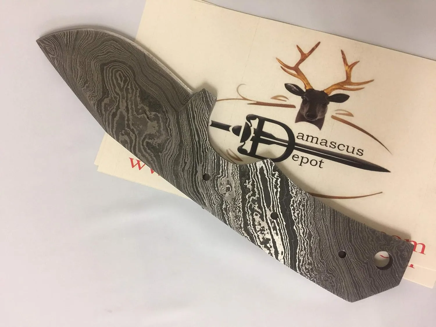 Damascus steel compact blanks blade for knife making, small knive blank blade knife, Hand forged twist patttern Damascus steel blade (7" drop point)