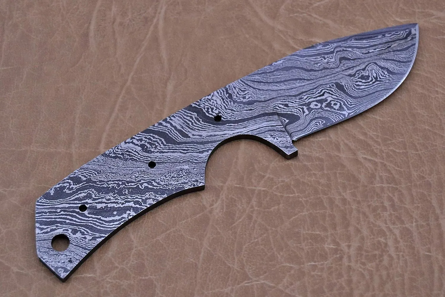 Damascus steel compact blanks blade for knife making, small knive blank blade knife, Hand forged twist patttern Damascus steel blade (7" drop point)