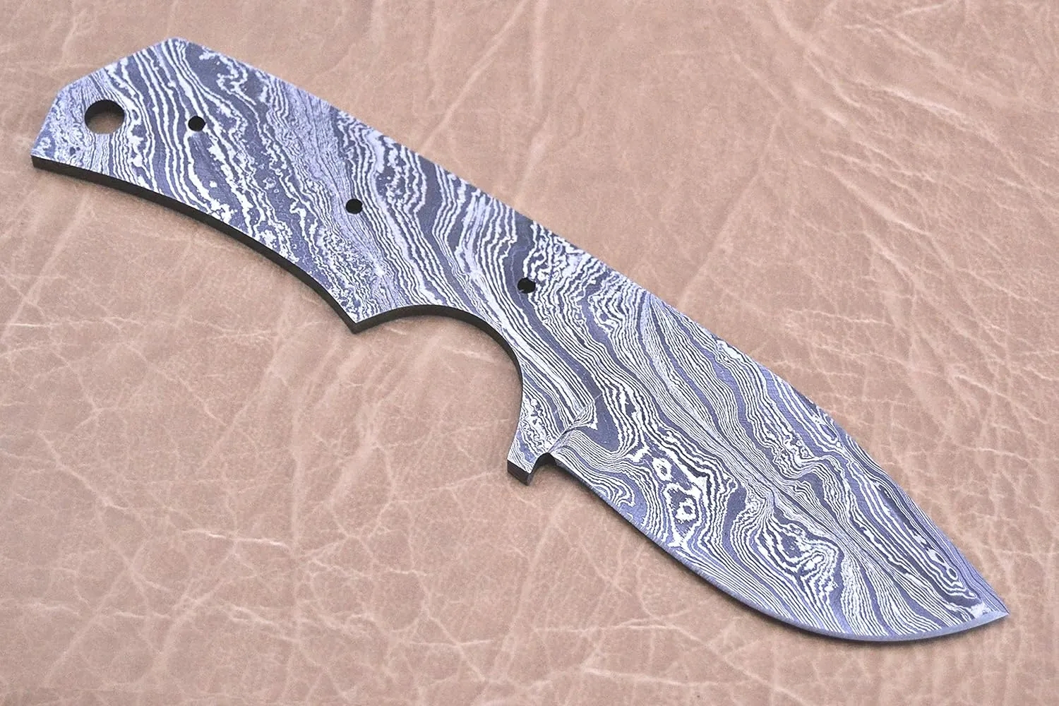 Damascus steel compact blanks blade for knife making, small knive blank blade knife, Hand forged twist patttern Damascus steel blade (7" drop point)