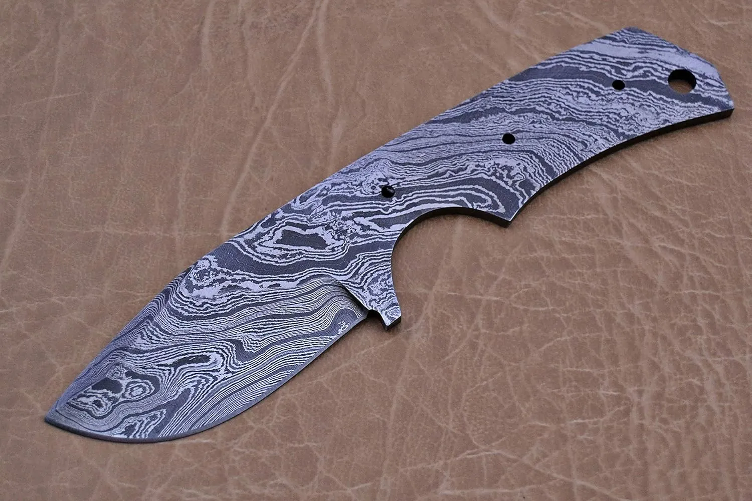 Damascus steel compact blanks blade for knife making, small knive blank blade knife, Hand forged twist patttern Damascus steel blade (7" drop point)