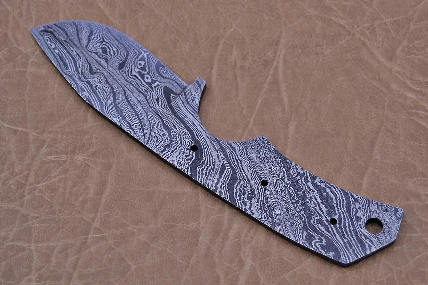 Damascus steel compact blanks blade for knife making, small knive blank blade knife, Hand forged twist patttern Damascus steel blade (7" drop point)