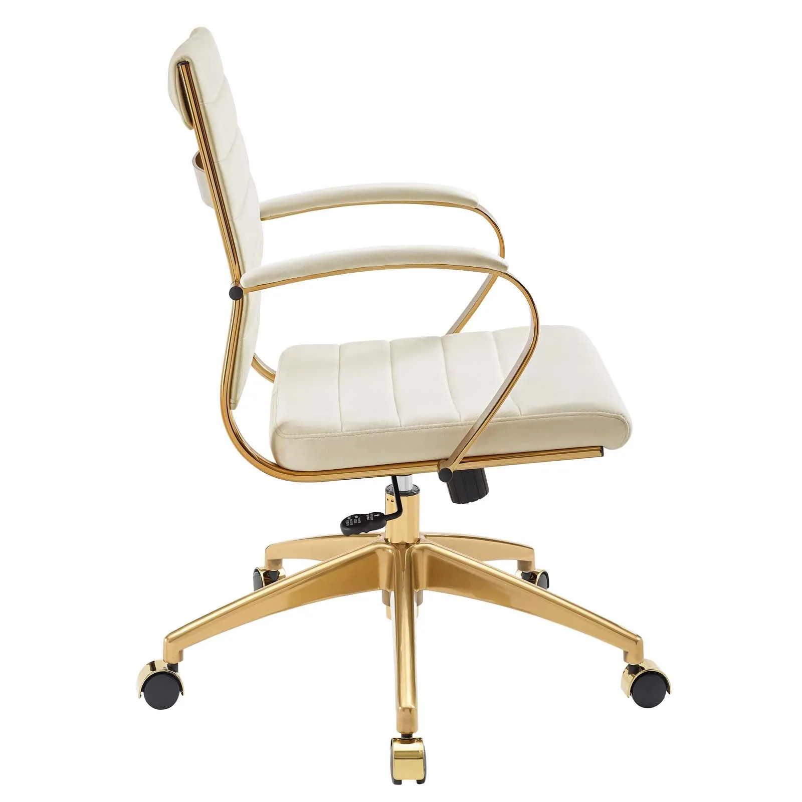 Deluxe Mid Back Velvet Office Chair Gold
