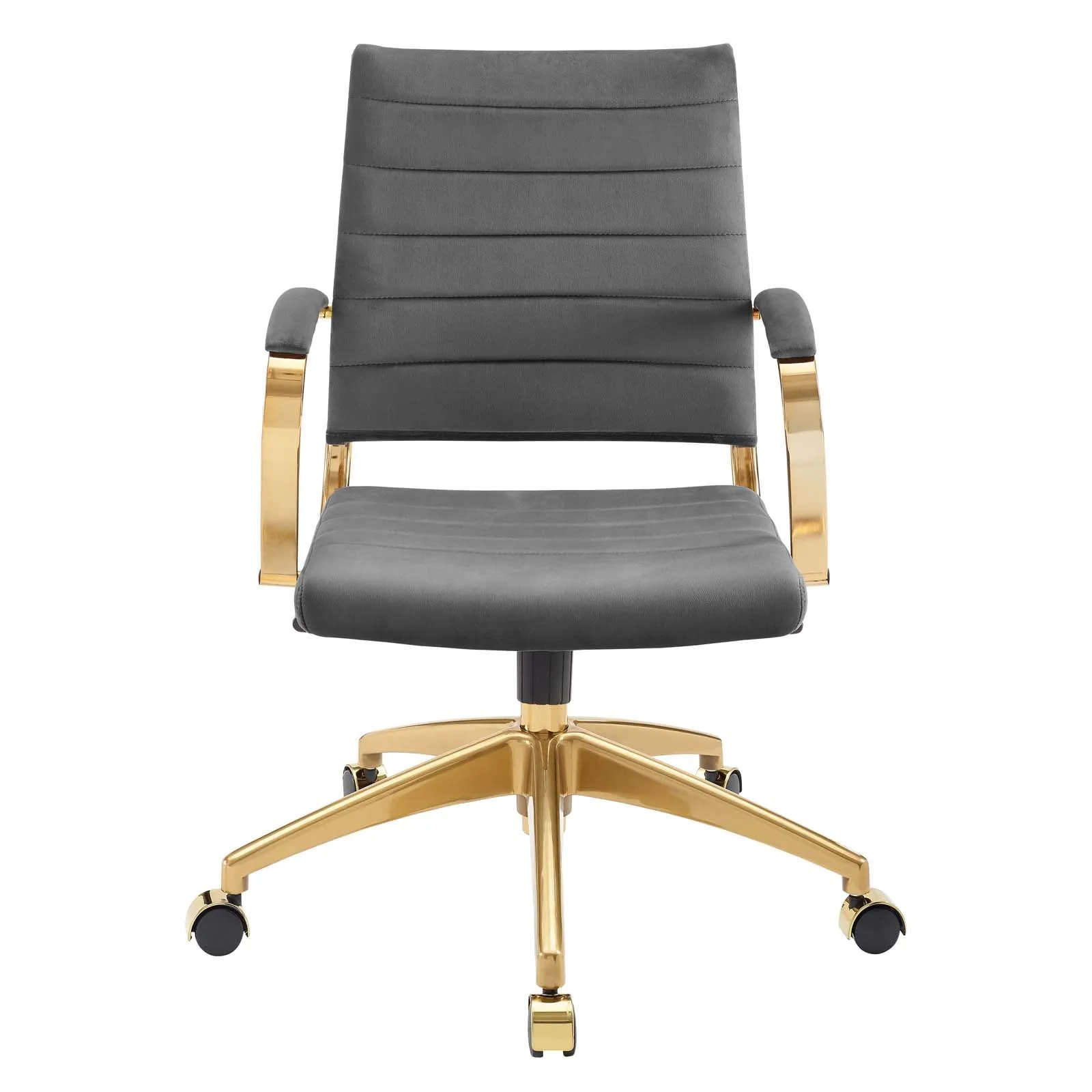 Deluxe Mid Back Velvet Office Chair Gold