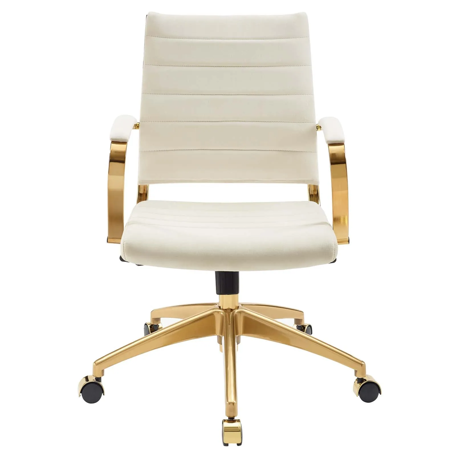 Deluxe Mid Back Velvet Office Chair Gold
