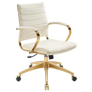 Deluxe Mid Back Velvet Office Chair Gold