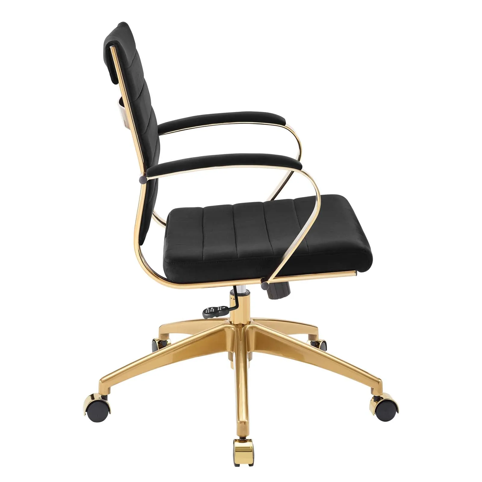 Deluxe Mid Back Velvet Office Chair Gold