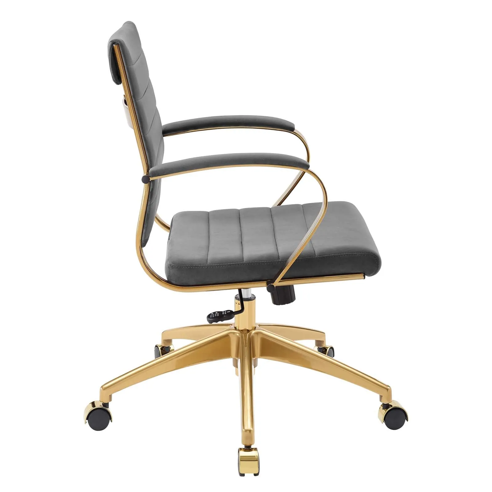 Deluxe Mid Back Velvet Office Chair Gold