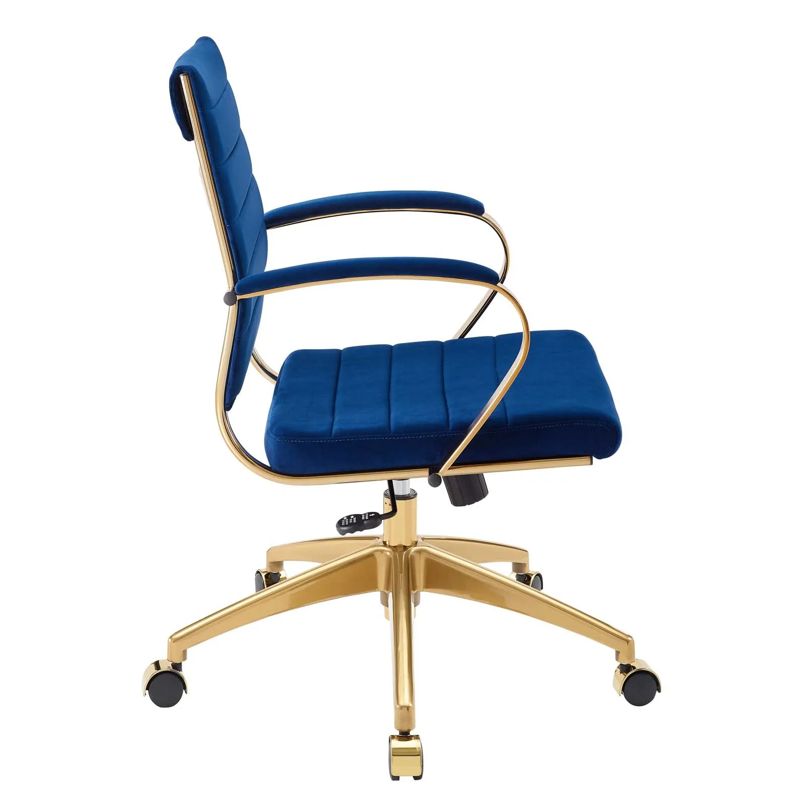 Deluxe Mid Back Velvet Office Chair Gold