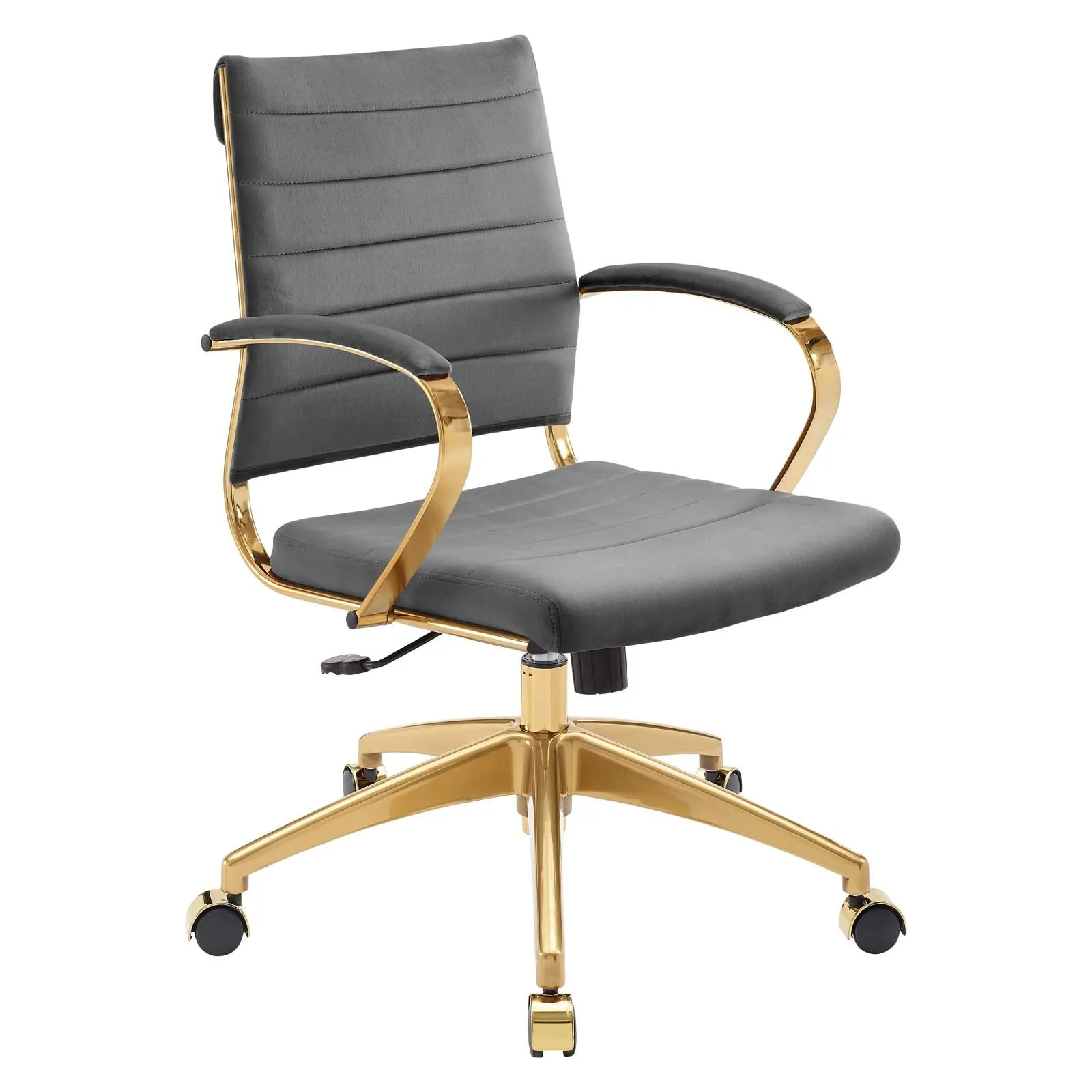 Deluxe Mid Back Velvet Office Chair Gold