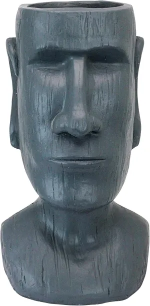 Design Toscano AL1917 Easter Island Massive Megalith Moai Head Planter Pot Statue, Faux Gray Stone Finish