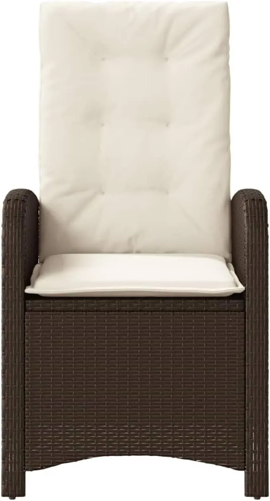 Dinning Chairs Beach Chair Camping Chairs Dining Room Chairs - Reclining Patio Chairs 2 pcs with Cushions Brown Poly Rattan for Campsites Outside Beaches Terrace