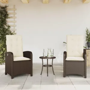 Dinning Chairs Beach Chair Camping Chairs Dining Room Chairs - Reclining Patio Chairs 2 pcs with Cushions Brown Poly Rattan for Campsites Outside Beaches Terrace