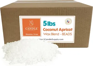 Direct Candle Supple Apricot Wax for Candle Making, 5lb Apricot Candle Wax Beads, Creamy Blend for High Load Fragrance Formulation, Candle Making Supplies