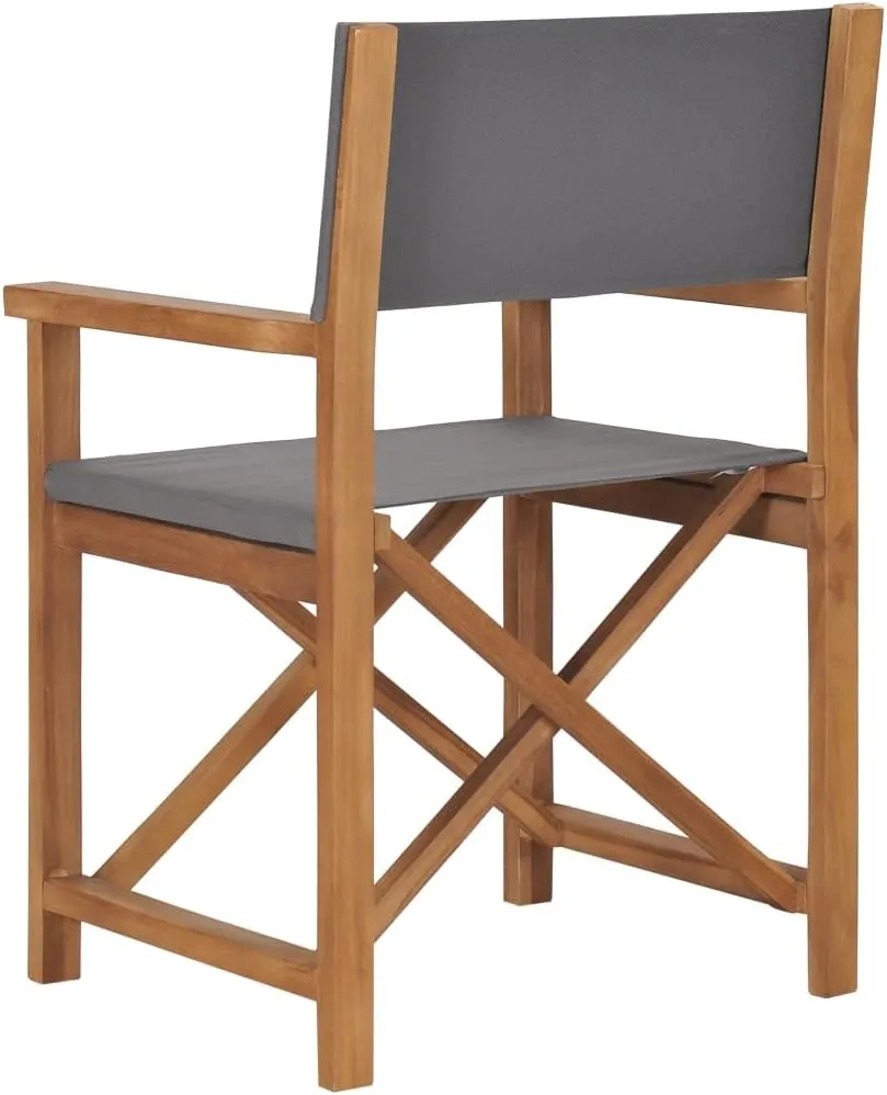 Director's Chair,Outdoor Folding Chair,Lawn Chair,Porch Chairs,Tanning Chairs for Outside,Portable Camping Chair,for Garden, Lawn, Backyard, Deck, Pool Side, Fire Pit, Solid Teak Wood Gray