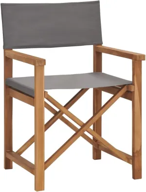Director's Chair,Outdoor Folding Chair,Lawn Chair,Porch Chairs,Tanning Chairs for Outside,Portable Camping Chair,for Garden, Lawn, Backyard, Deck, Pool Side, Fire Pit, Solid Teak Wood Gray