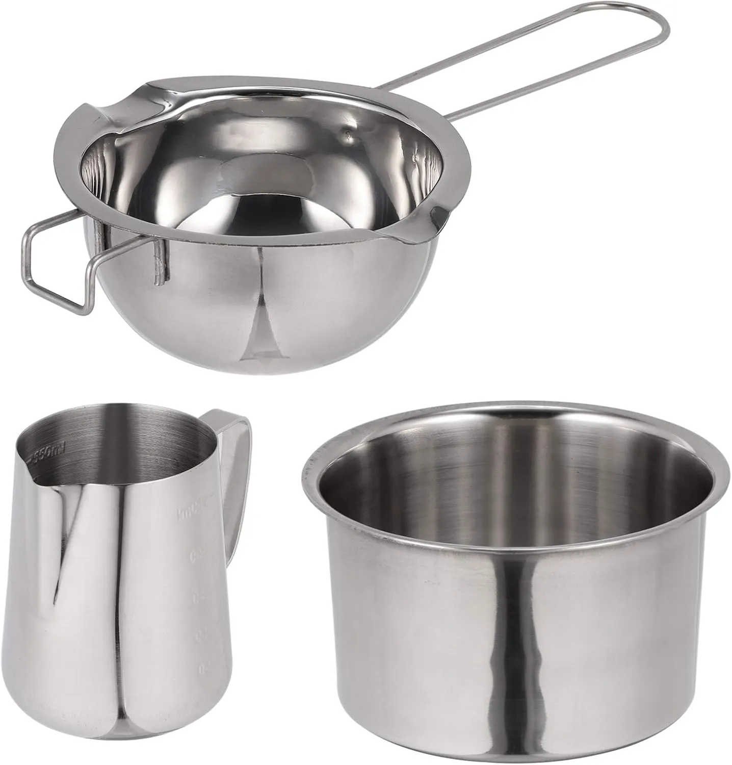 DOITOOL 1set Stainless Steel Butter Melting Pot Double Boiler for Baking Non-Stick for Cheese Melting for Camping Hiking Cooking