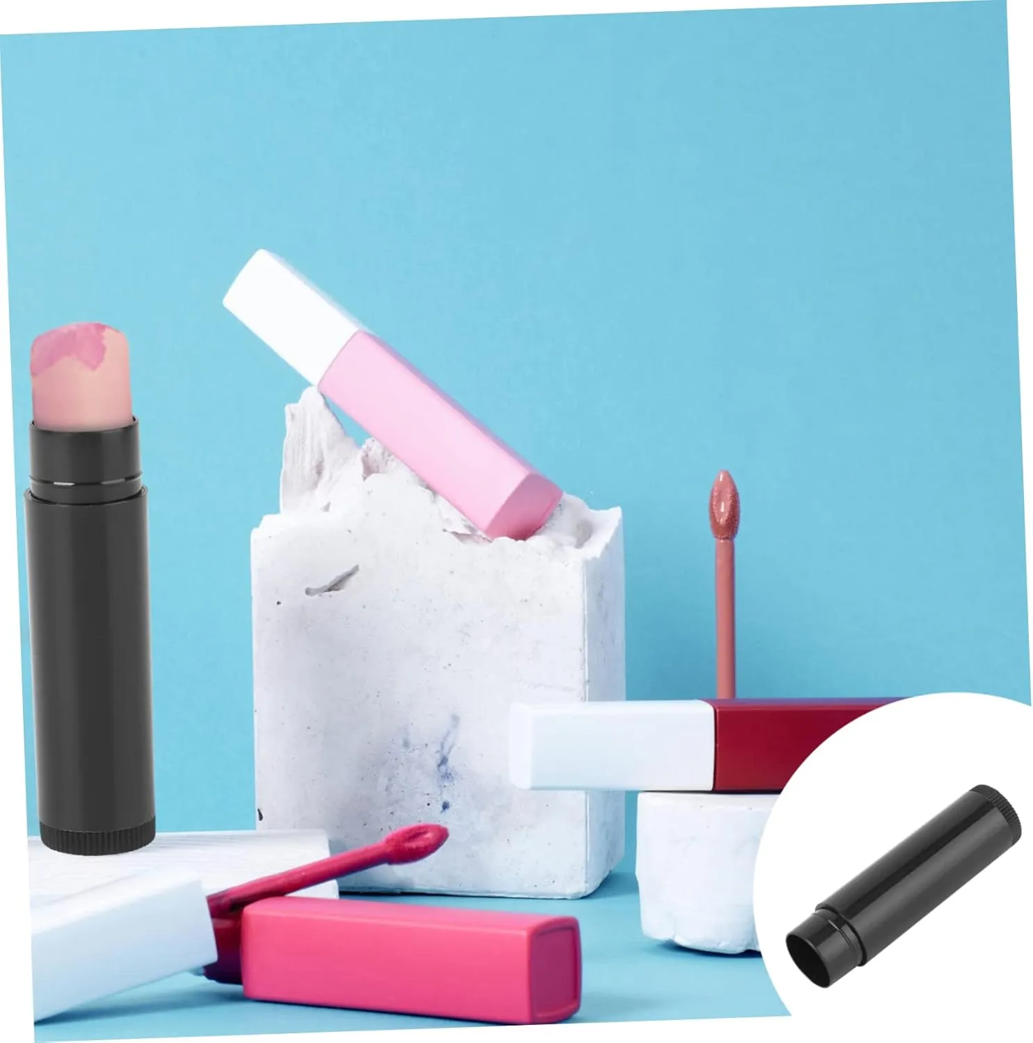 DOITOOL 3sets Secure up Containers 5g Empty Plastic Tubes Caps for Lipstick Lip Gloss 25pcs*3