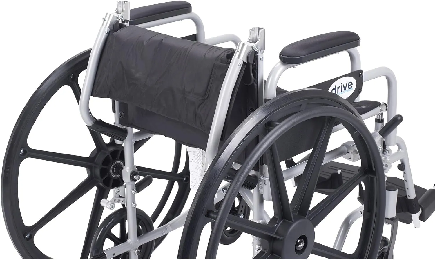 Drive Medical TR18 Poly-Fly High Strength, Lightweight Wheelchair/Flyweight Transport Chair Combo, Silver
