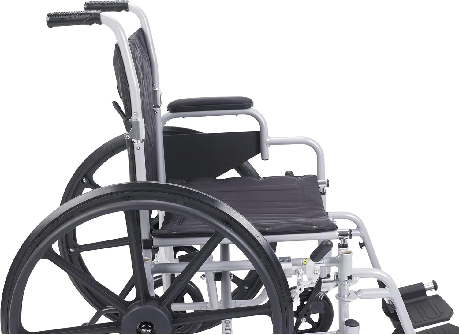 Drive Medical TR18 Poly-Fly High Strength, Lightweight Wheelchair/Flyweight Transport Chair Combo, Silver