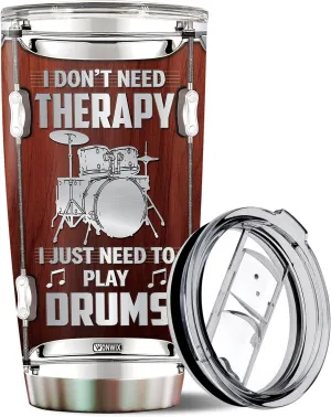 Drummer Gifts for Men Women Thermos Tumbler Drum Coffee Travel Mug Cup Water Bottle Gift for Him Her Husband Dad Drummers Musician Birthday Christmas 20oz Stainless Steel Insulated