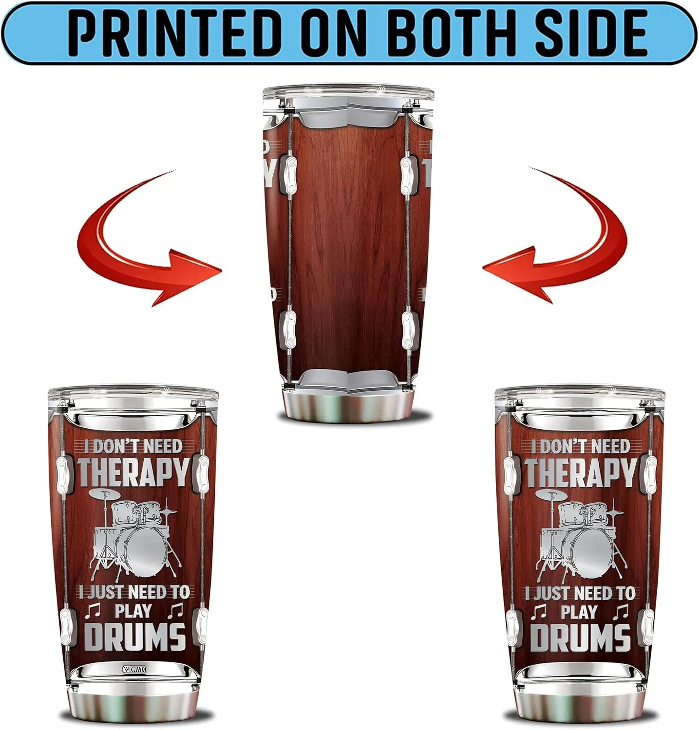 Drummer Gifts for Men Women Thermos Tumbler Drum Coffee Travel Mug Cup Water Bottle Gift for Him Her Husband Dad Drummers Musician Birthday Christmas 20oz Stainless Steel Insulated