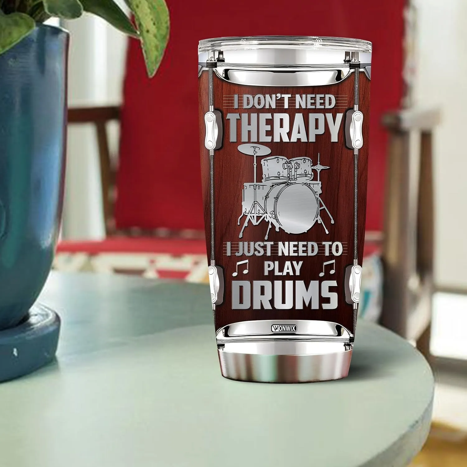 Drummer Gifts for Men Women Thermos Tumbler Drum Coffee Travel Mug Cup Water Bottle Gift for Him Her Husband Dad Drummers Musician Birthday Christmas 20oz Stainless Steel Insulated