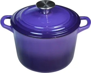 Dutch Oven Pot with Lid 2.8 qt Cast Iron Dutch Oven for Bread Baking Purple Enameled Cast Iron Rice Pot with Handels