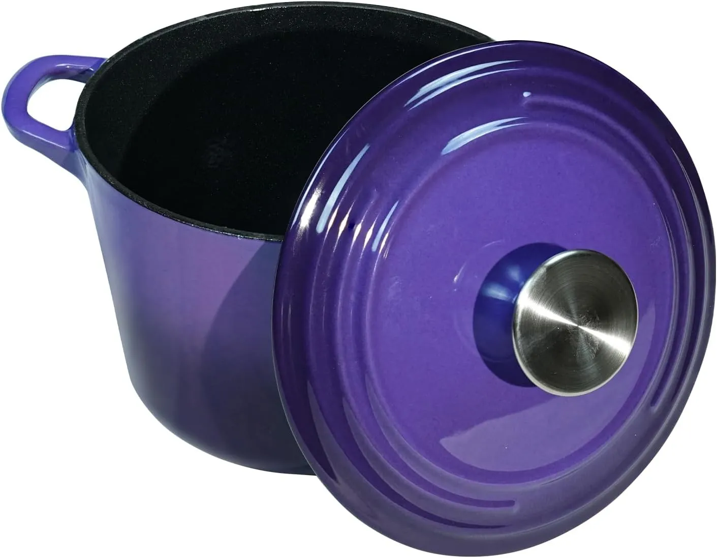 Dutch Oven Pot with Lid 2.8 qt Cast Iron Dutch Oven for Bread Baking Purple Enameled Cast Iron Rice Pot with Handels