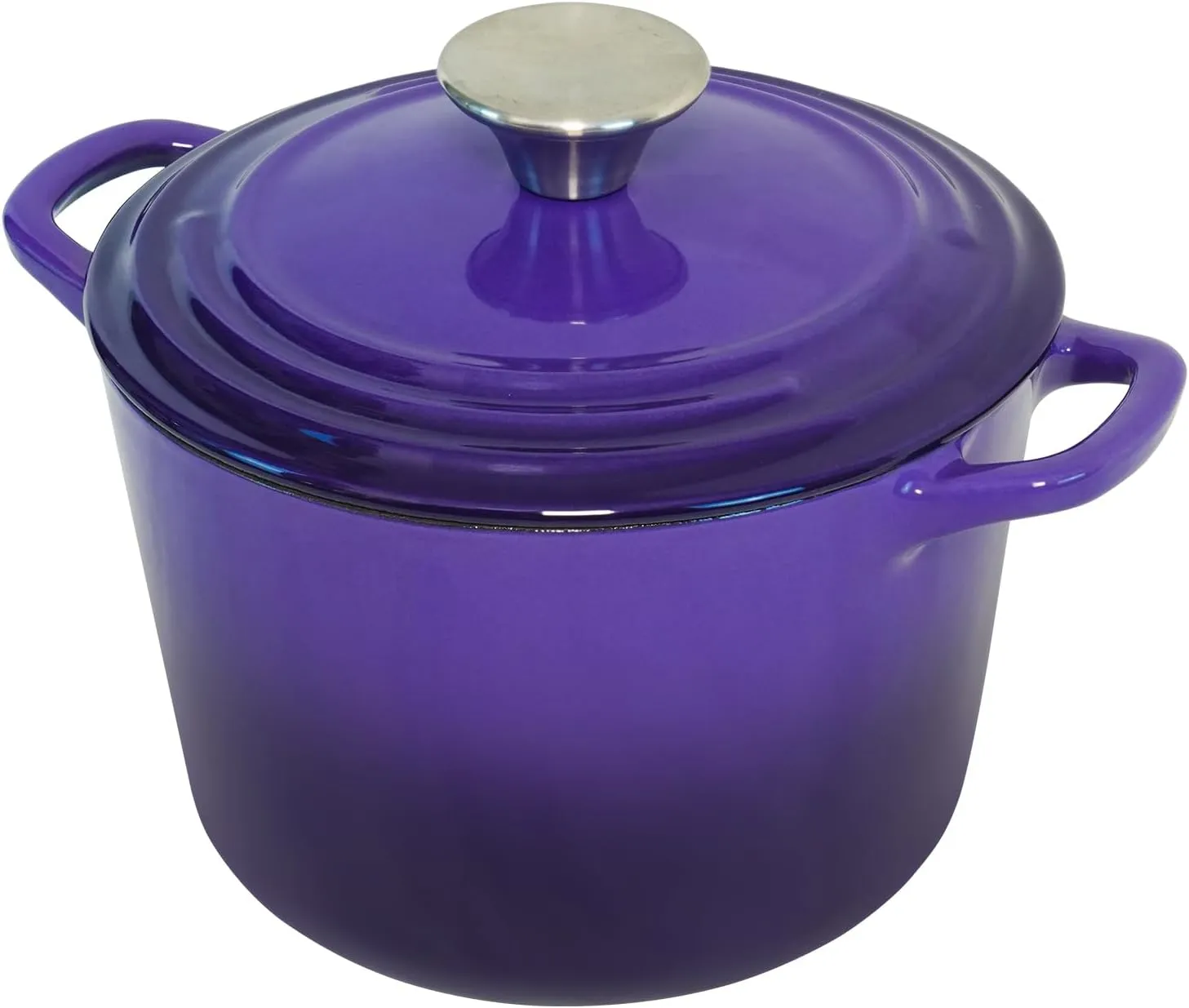 Dutch Oven Pot with Lid 2.8 qt Cast Iron Dutch Oven for Bread Baking Purple Enameled Cast Iron Rice Pot with Handels