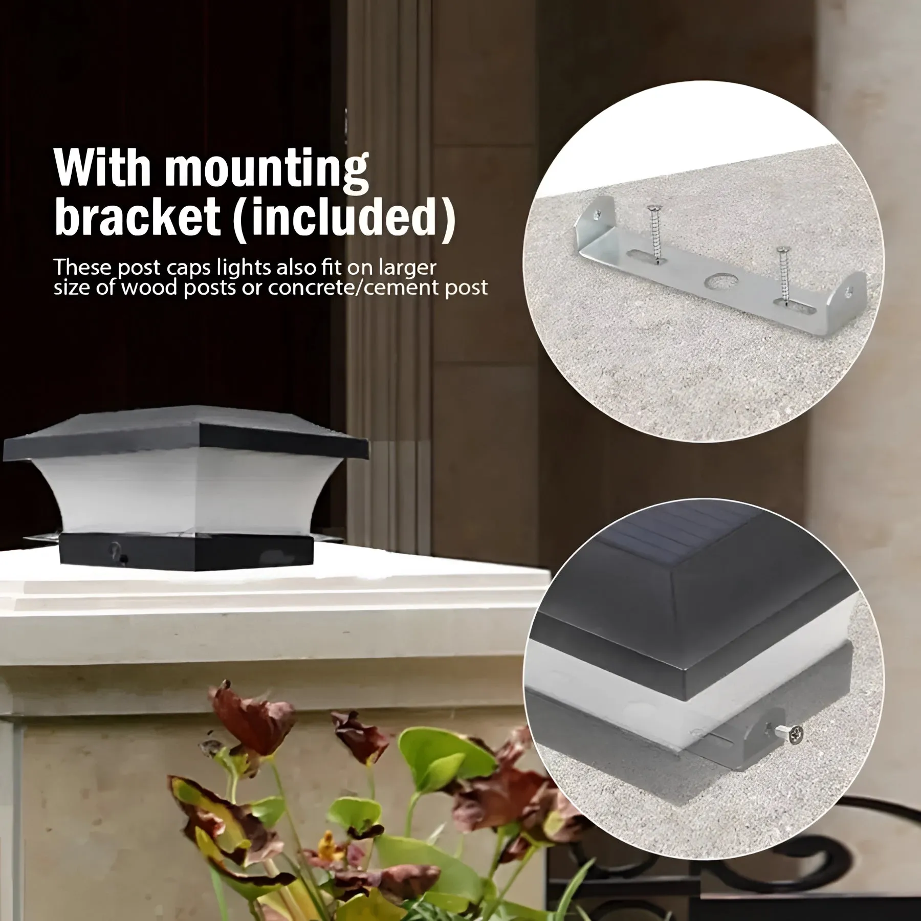 Eco-Friendly LED Solar Post Cap Light | Dusk-to-Dawn Outdoor Lantern