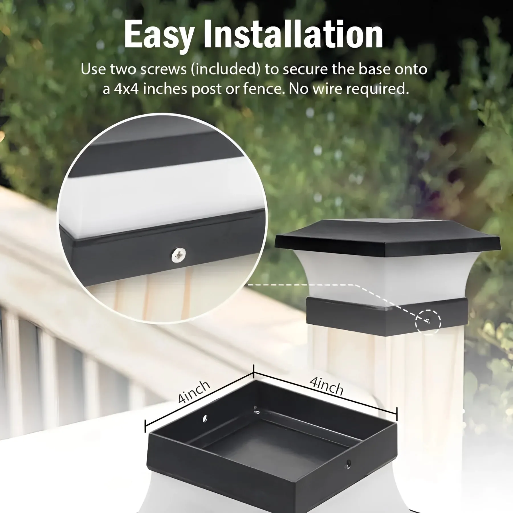 Eco-Friendly LED Solar Post Cap Light | Dusk-to-Dawn Outdoor Lantern