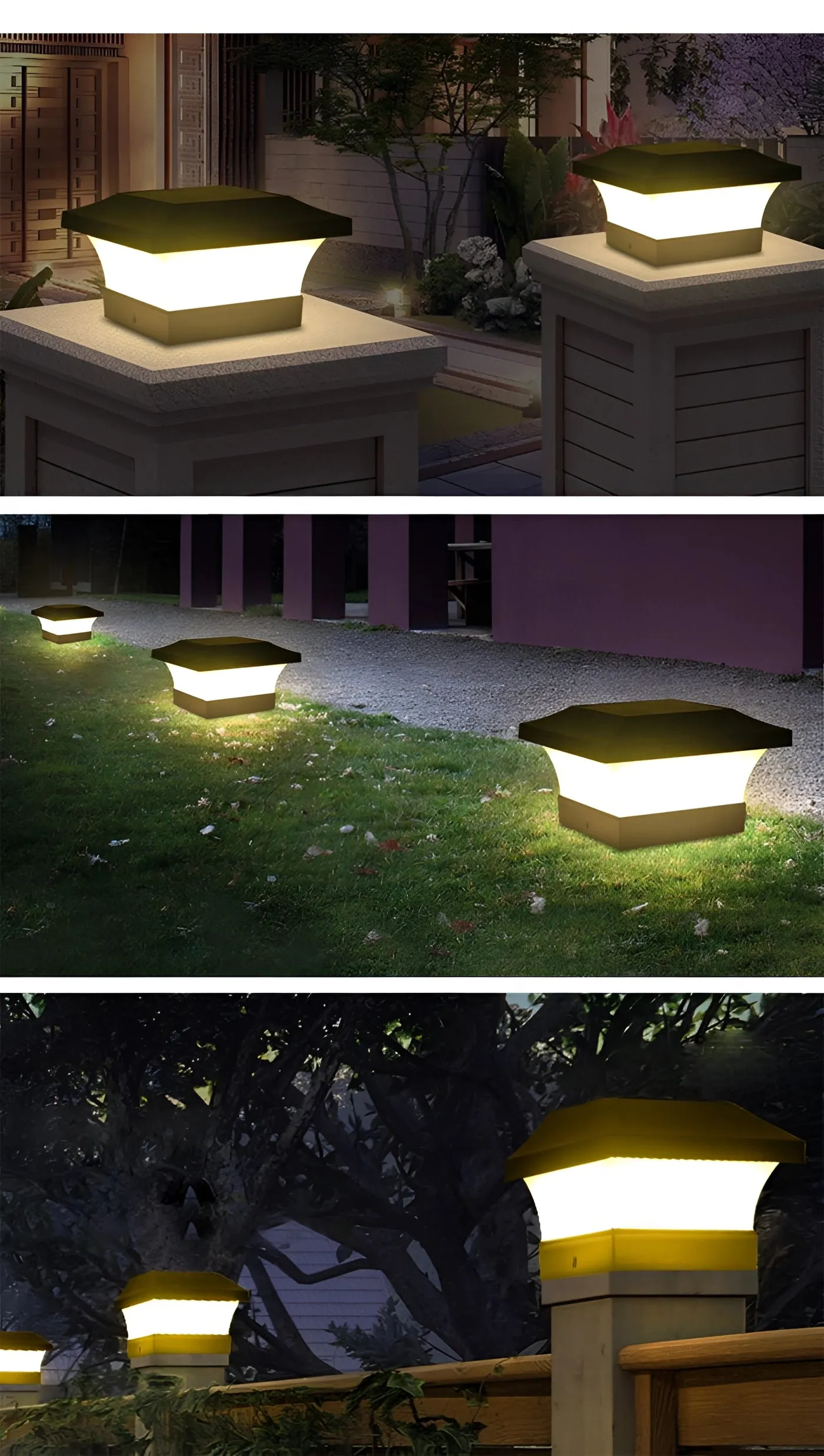 Eco-Friendly LED Solar Post Cap Light | Dusk-to-Dawn Outdoor Lantern