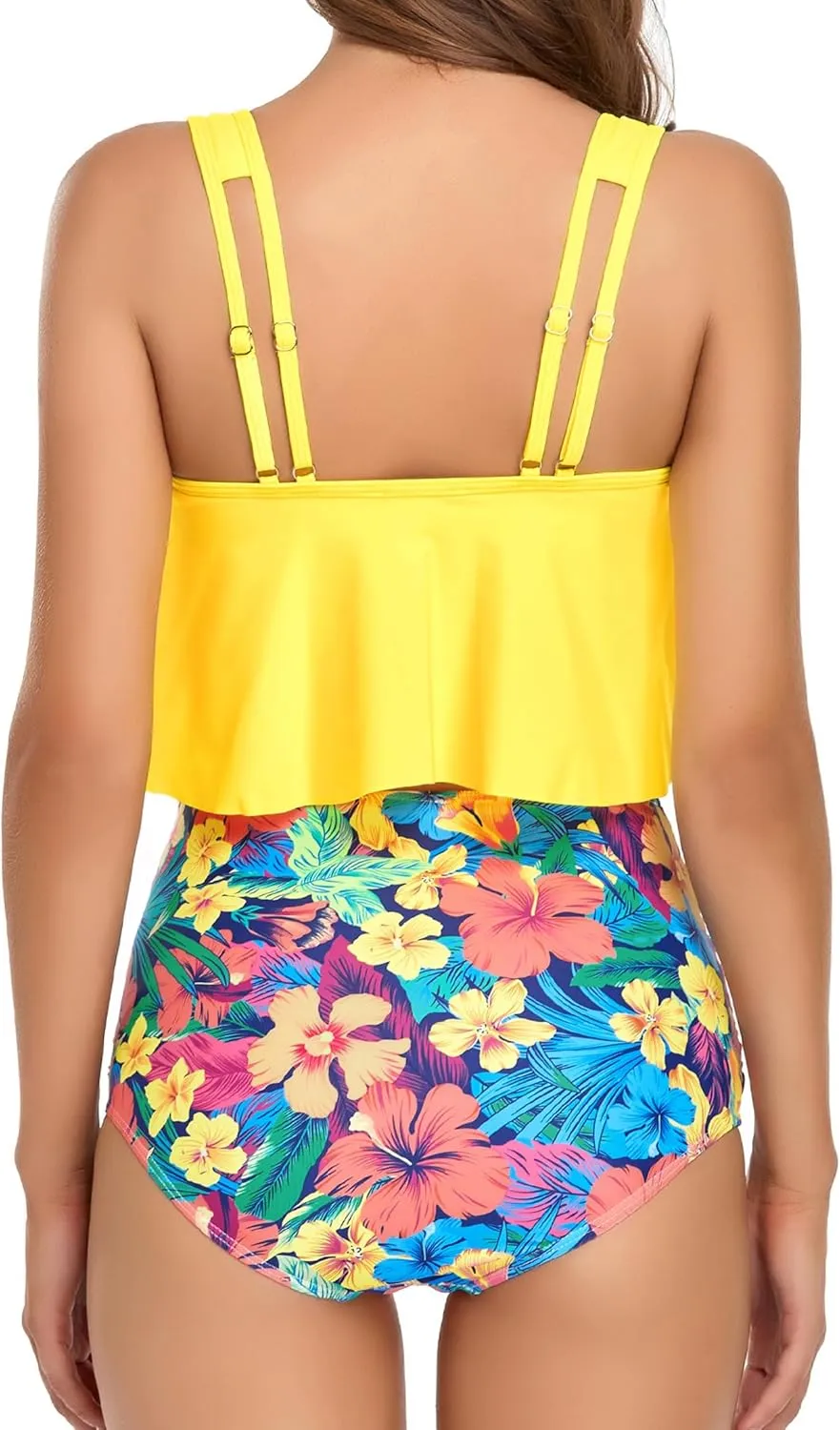 Edelqual Tankini Swimsuits for Women High Waisted Bikini Sets Plus Size Two Piece Bathing Suits Tummy Control Swimwear