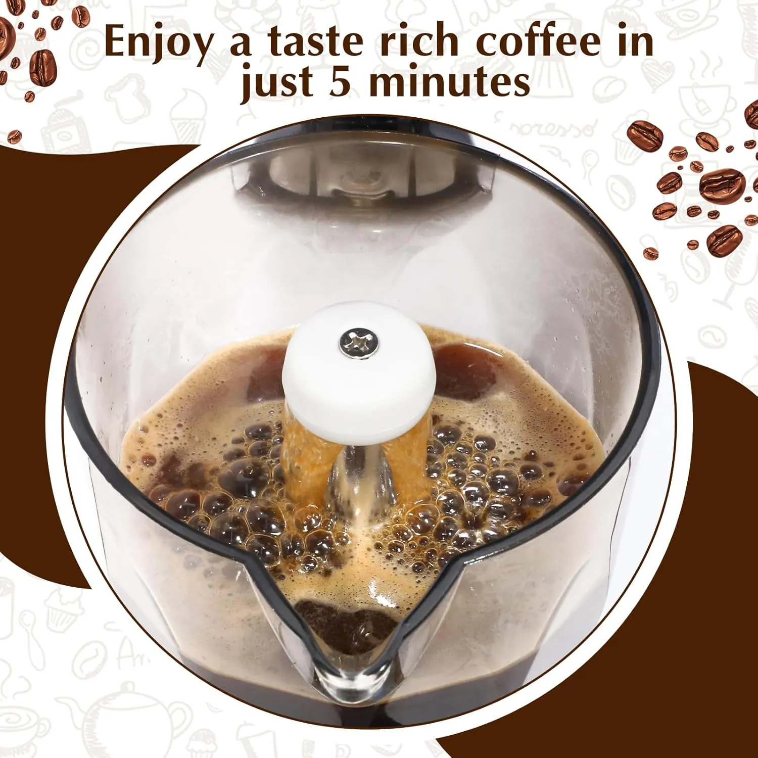 Electric Espresso Maker Transparent Coffee Maker Electric Moka Pot Portable Aluminum Espresso Machine Italian Moka Pot with Detachable Base, Coffee Gift for Women Men Home Travel(Black,6 Cup)