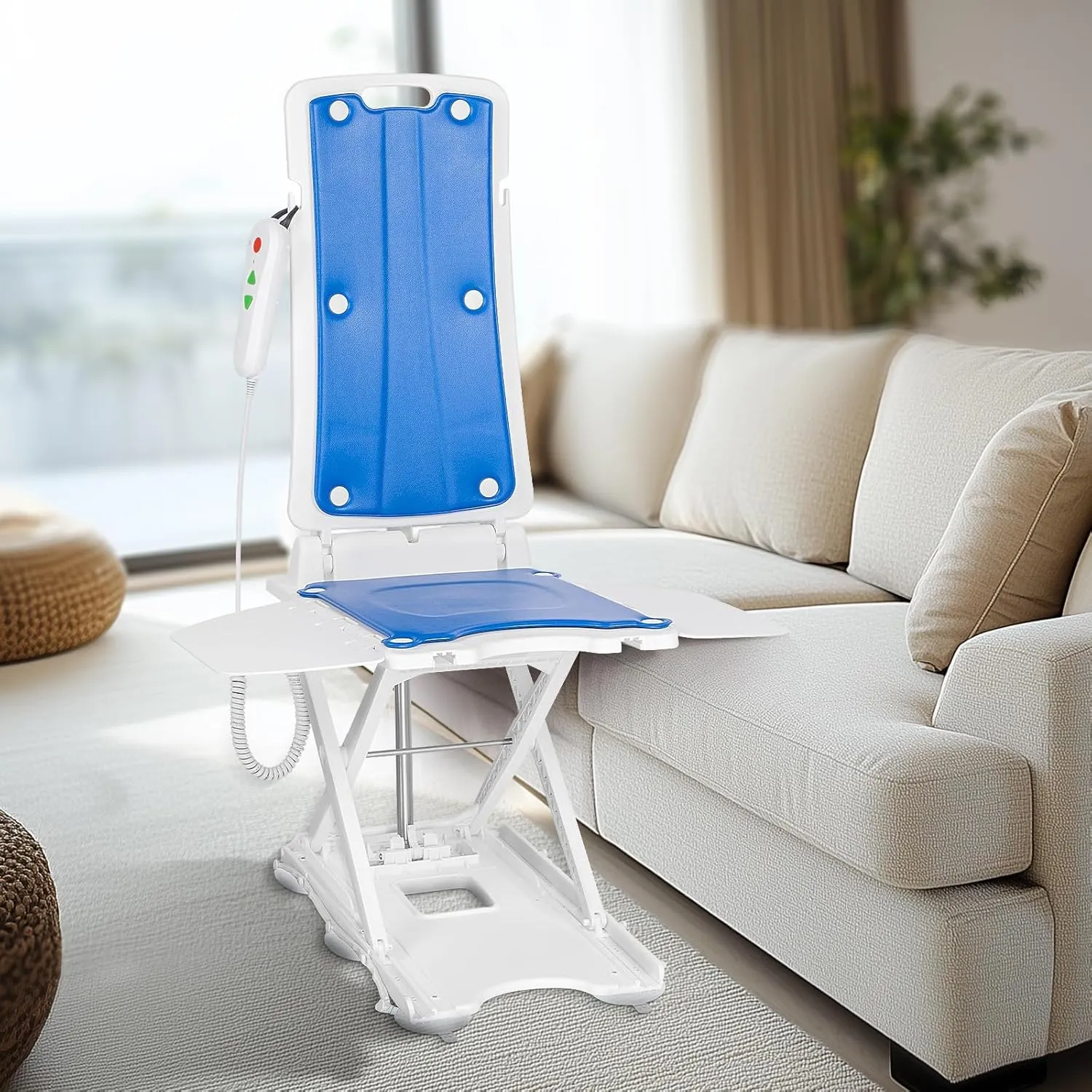 Electric Lift Chair, IP68 Waterproof Bath Lift Chair for Tub, Floor Chair Lift Assist Devices for Seniors & Disabled, FLYCITY Elderly Assistance Products, Raises Up to 20" | Support Up to 300 LBS